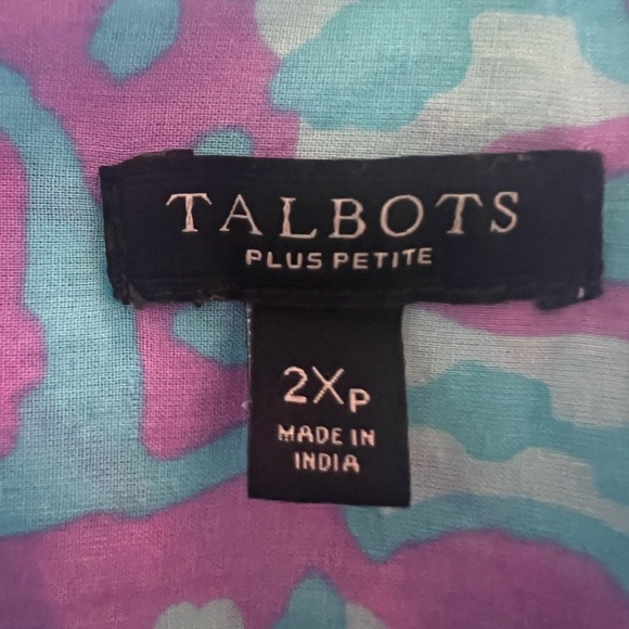 Talbots Plus Petite Paisley Blouse in Purple,White and Blue- 2Xp - Picture 2 of 10